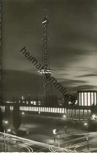 Berlin - Funkturm bei Nacht - Foto-AK 1955 - Verlag Vetter & Huffert Berlin