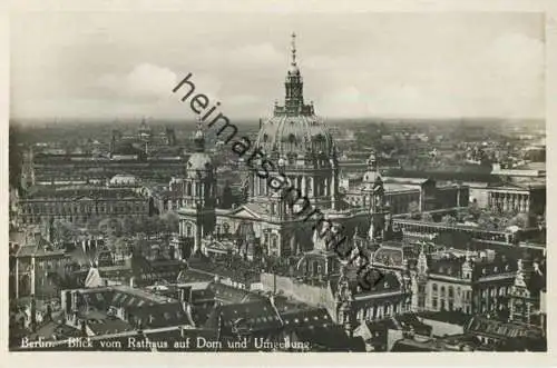 Berlin - Blick vom Rathaus auf Dom und Umgebung - Foto-AK 1930