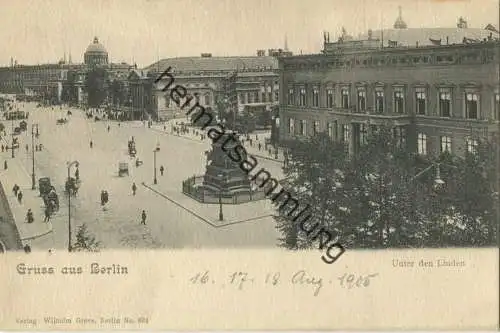 Berlin - Unter den Linden 1905 - Verlag Wilhelm Greve Berlin