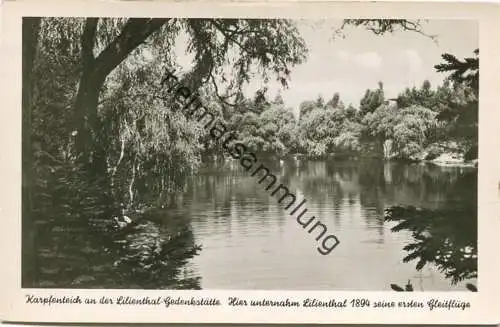 Berlin - Lilienthal-Gedenkstätte - Restaurant zum Karpfenteich - Inhaber Conny Fischer - Foto-AK  50er Jahre - Verlag Ma