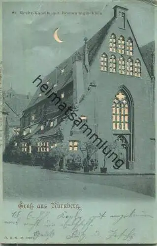 Nürnberg - St. Moritz Kapelle - Bratwurstglöcklein - Durchscheinkarte - Verlag W. Hagelberg Berlin