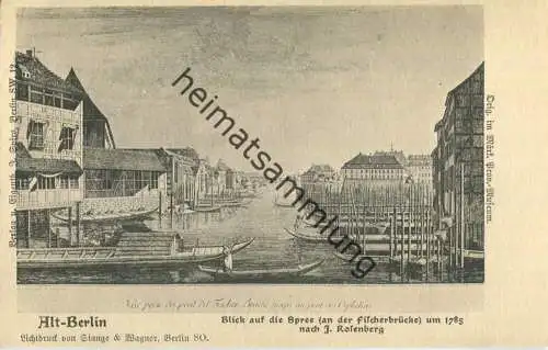 Alt-Berlin - Spree an der Fischerbrücke - Verlag J. Spiro Berlin SW - Druck Stange & Wagner Berlin SO