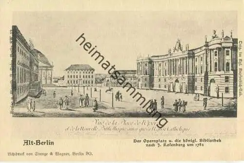 Alt-Berlin - Opernplatz - Verlag J. Spiro Berlin SW - Druck Stange & Wagner Berlin SO