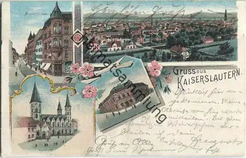 Kaiserslautern - Marktstrasse - Stiftskirche - Post - Ansichtskarte ohne Verlagsangabe