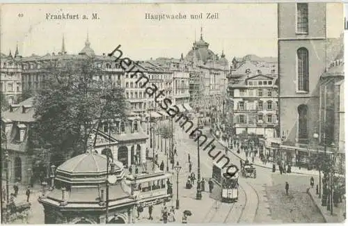 Frankfurt - Hauptwache - Zeil - Strassenbahn - Verlag Frankfurter Lichtdruckanstalt Frankfurt