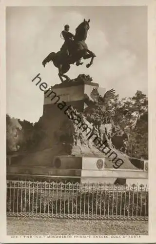 Torino - Monumento Principe  Amadeo Duca d' Aosta - Foto-AK - vera Fotografia