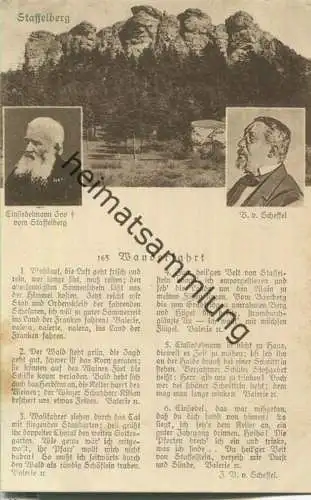 Staffelberg - von Scheffel - Wanderfahrt - Liedkarte - Verlag J. H. St.
