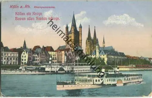 Köln - Rheinschiff - Köllen ein Kroyn Boven allen Steden schoyn - Verlag H W K