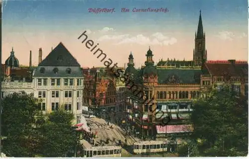 Düsseldorf - Corneliusplatz - Strassenbahn - Verlag Karl Fischer Eltville