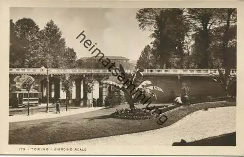 Torino - Giardino Reale - Strassenbahn Nr. 18 - Foto-AK - vera Fotografia