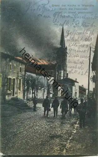 Woinville - Brand der Kirche - Feldpost - Zensur
