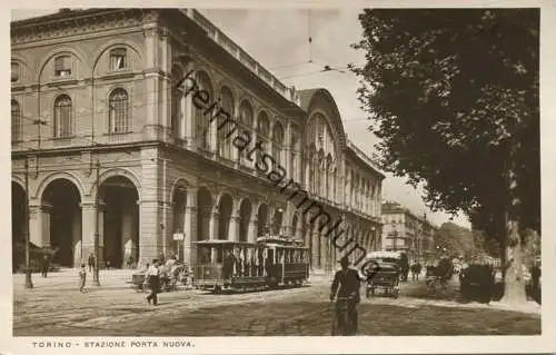 Torino - Stazione Porta Nuova - Strassenbahn Nro. 5 - Foto-AK - vera Fotografia