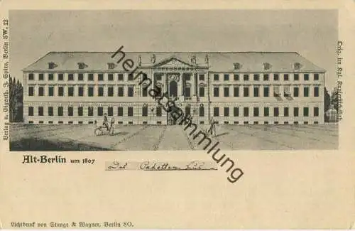 Alt-Berlin - Das Cadetten Haus - Verlag J. Spiro Berlin SW - Druck Stange & Wagner Berlin SO