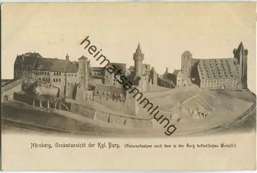 Nürnberg - Burg - Gesamtansicht nach Modell - Verlag Hermann Martin Nürnberg