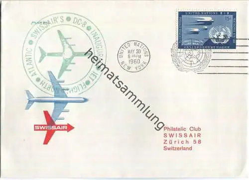 Swissair - First Jet Flight - DC 8 - United Nations New York-Zürich 1960