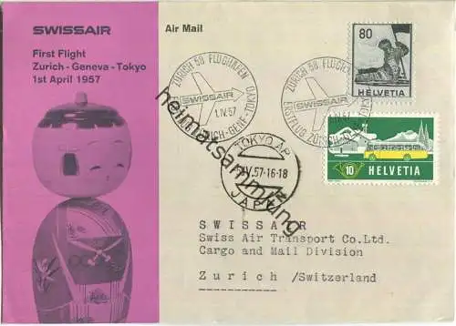 Swissair - First Flight - Zürich-Tokio 1957