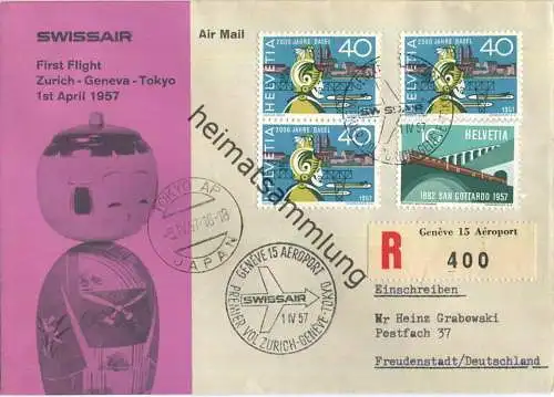 Swissair - First Flight - Genf-Tokio 1957