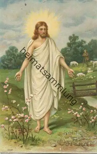 Fröhliche Ostern - Auferstehung - Prägedruck - gel. 1906