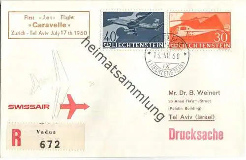 Swissair - First Jet Flight - Caravelle - Vaduz-Tel Aviv 1960