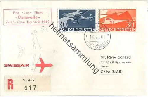 Swissair - First Jet Flight - Caravelle - Vaduz-Cairo 1960