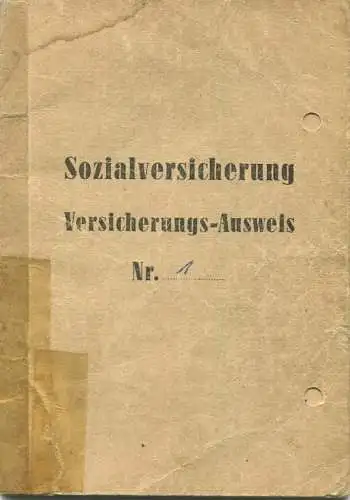 DDR - Sozialversicherung - Versicherung-Ausweis 60er Jahre