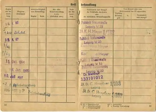 DDR - Sozialversicherung - Versicherung-Ausweis 60er Jahre