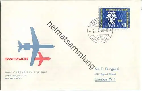 Swissair - First Jet Flight - Caravelle - Zürich-London 1960