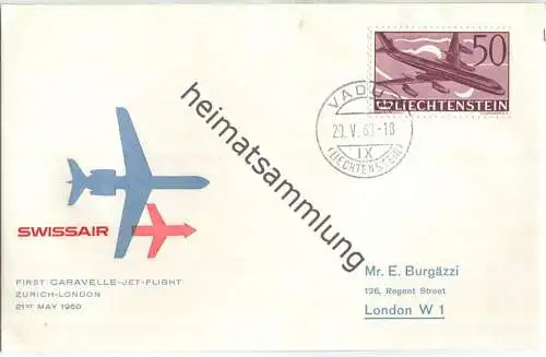 Swissair - First Jet Flight - Caravelle - Vaduz-London 1960