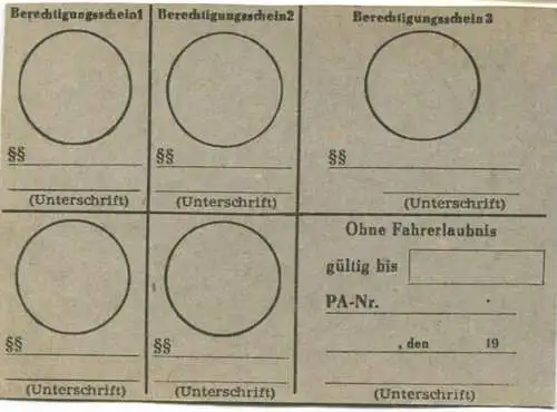 DDR - Berechtigungsschein - Fahrerlaubnis vier