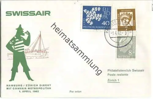 Swissair - First Non Stop Flight - Convair Metropolitan - Hamburg-Zürich 1962