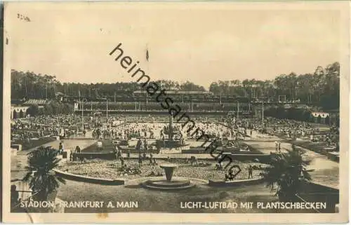 Frankfurt - Stadion - Licht-Luftbad mit Plantschbecken - Foto-AK - Verlag Stadion-Gesellschaft mbH Frankfurt