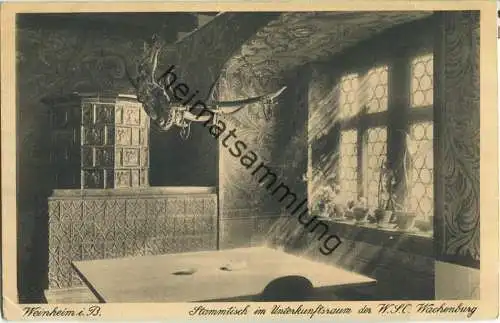 Weinheim - WSC Wachenburg - Stammtisch im Unterkunftsraum - Verlag Hans Braun Weinheim