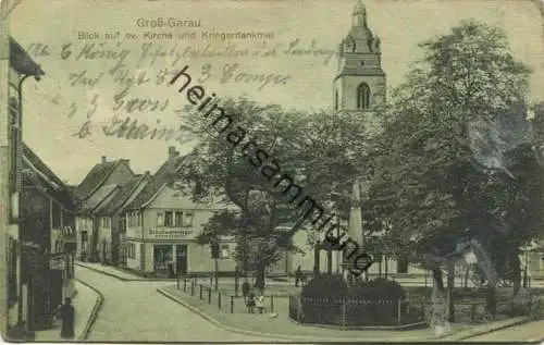 Gross-Gerau - ev. Kirche - Kriegerdenkmal - Schuhwarenlager - Verlag K. Schnetter Gross-Gerau