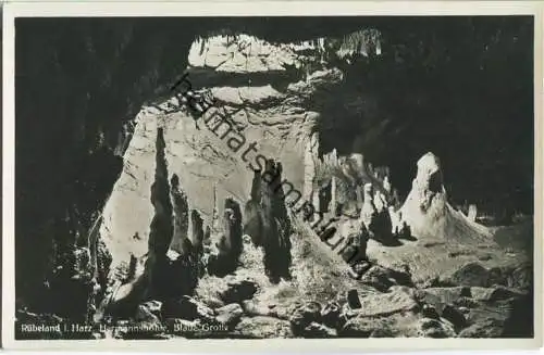 Rübeland - Hermannshöhle - Blaue Grotte - Foto-Ansichtskarte 30er Jahre - Verlag U. Bornemann Blankenburg