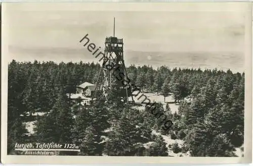 Isergebirge Tafelfichte - Aussichtsturm - Foto-Ansichtskarte - Verlag Anpflanzungs- und Verschönerungsverein Neustadt