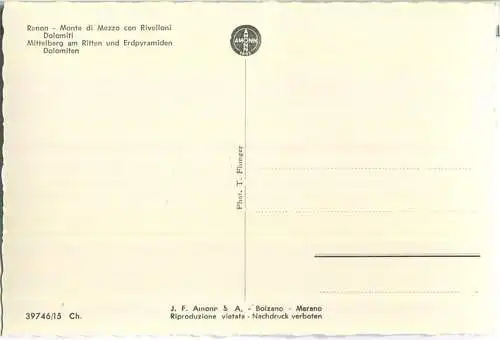 Renon - Monte di mezzo con Rivelloni Dolomiti - Mittelberg am Ritten - Foto-AK - Photo T. Flunger