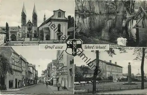 Werl - Basilika - Bahnhof - Steinerstrasse - gel. 1960