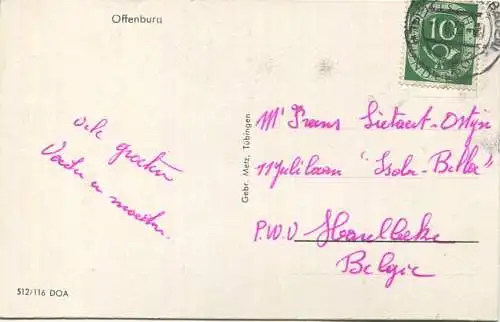 Offenburg - Verlag Gebr. Metz Tübingen - gel. 1952