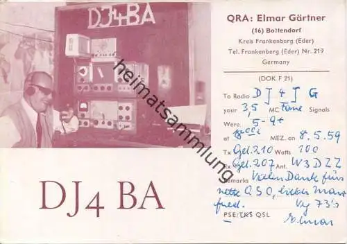 QSL - Funkkarte - DJ4BA - Boltenhagen - 1959