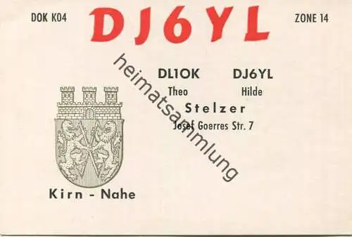 QSL - Funkkarte -DJ6YL - Kirn - 1961