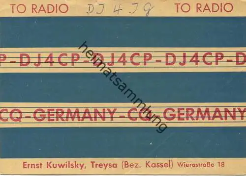 QSL - Funkkarte - DJ4CP - Treysa - 1958