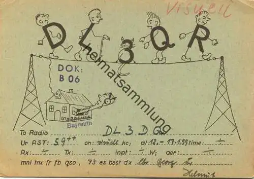 QSL - Funkkarte - DL3QR - Bayreuth - 1959