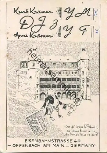 QSL - Funkkarte - DJ3YF - Offenbach - 1959