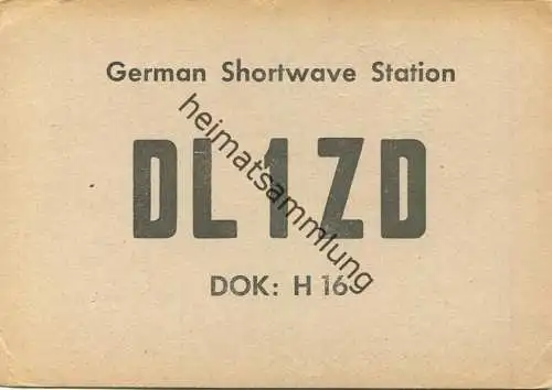 QSL - Funkkarte - DL1ZD - Boffzen - 1958