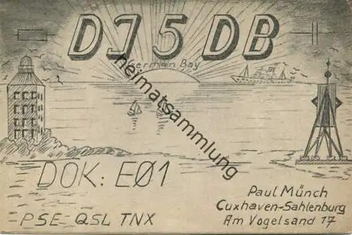 QSL - Funkkarte - DJ5DB - Cuxhaven-Sahlenburg - 1959