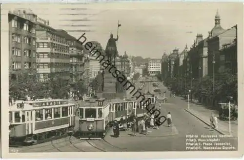 Prag - Wenzelsplatz - Strassenbahn - Foto-Ansichtskarte