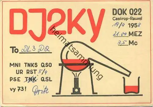 QSL - Funkkarte - DJ2KY - Castrop-Rauxel - 1958