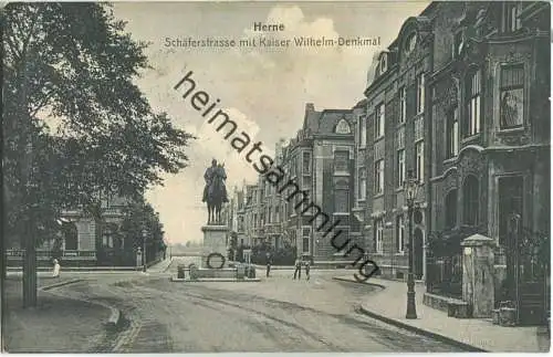 Herne - Schäferstrasse - Kaiser Wilhelm-Denkmal - Verlag Hermann Lorch Dortmund