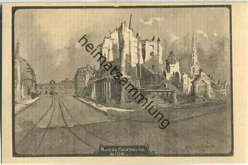 Lille - Rue de Faidherbe - Feldpostkarte - signiert Uffz. Schittenhelm 1915