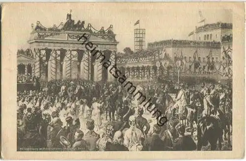 Berlin - Einzug der Truppen - Rotes Kreuz Karte Camphausen - Briefstempel Armee-Flug-Park 8